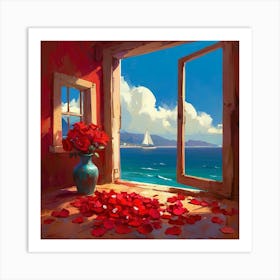 Roses In The Window Art Print