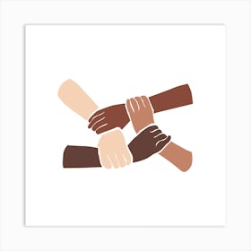 Group Of People Holding Hands Art Print