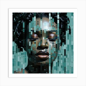 Abstract Portrait Of A Black Woman Art Print