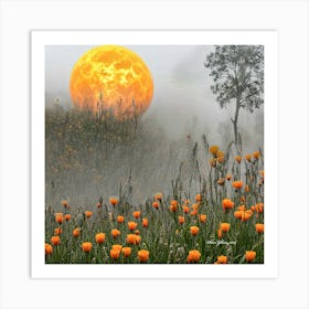 Misty Spring Flowers By Peter Ghetu 2024 Art Print