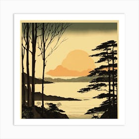 Sunset Over The Lake Art Print