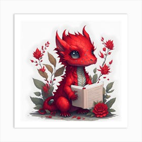 Dragon Reading A Book 1 Art Print
