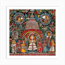 Indian Painting Madhubani Painting Indian Traditional Style 14 Art Print