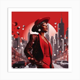 Woman In Red 9 Art Print