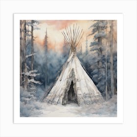 The White Teepee Art Print