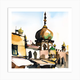 Watercolor Of A Mosque 5 Art Print