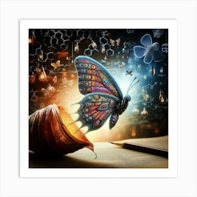 Butterfly In A Shell Art Print