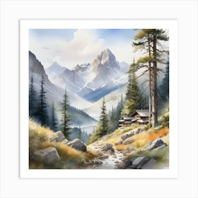 Cabin In The Mountains 13 Art Print