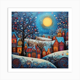 Fairy Christmas Village 5 Art Print