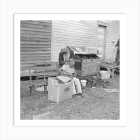 Getting A Haircut In Front Of Church Which Houses Flood Refugees, Sikeston, Missouri By Russell Lee Art Print