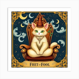 Flux Schnell A Whimsical Illustration Of The Cat Fool A Mystic 0 Art Print