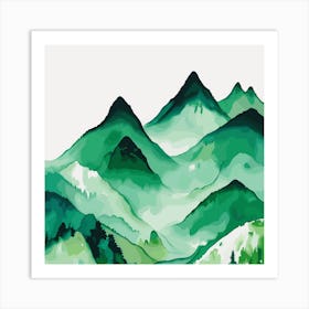 Watercolor Mountains 2 Art Print