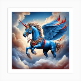 blue pegasus Art Print