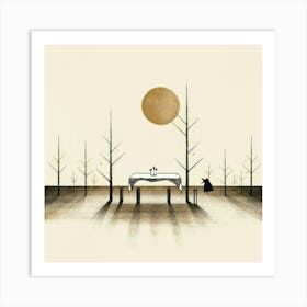 Table In The Woods 1 Art Print