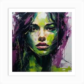 Woman With Green Eyes Art Print