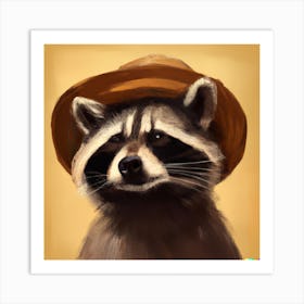 Farmer Raccoon 3 Art Print