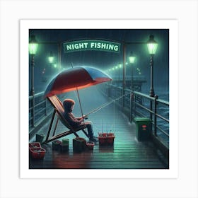 Night Fishing 5 Art Print