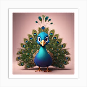 Peacock Baby Art Print