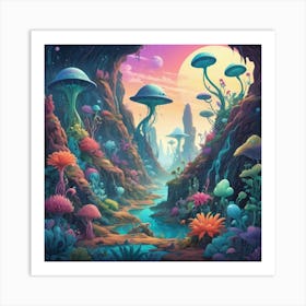 Psychedelic Landscape art print 2 Art Print