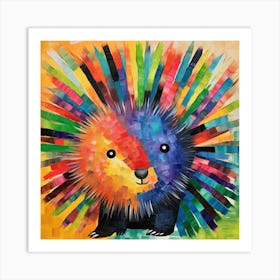 Colorful Hedgehog Art Print