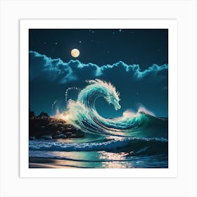 Dragon In The Ocean Art Print