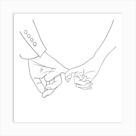 Line Drawing Marriage Art Print