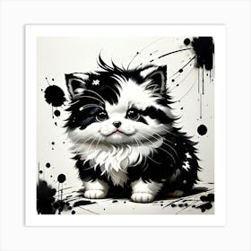 Black And White Kitten Art Print