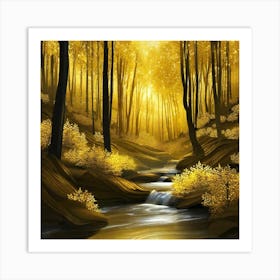 Golden Forest 4 Art Print