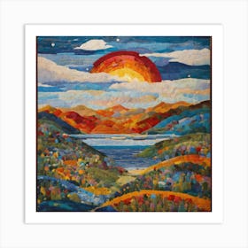 Sunset In The Mountains Art Print