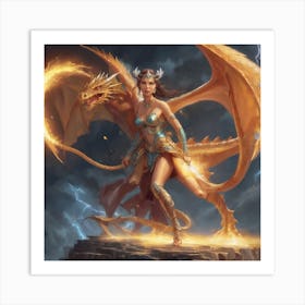 Golden Dragon Art Print