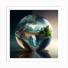 Landscape In A Glass Ball Art Print