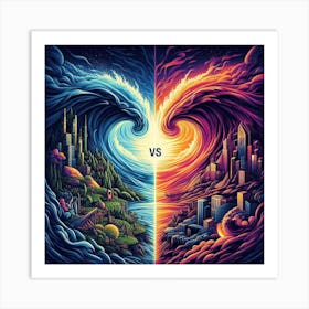 Ocean Vs City Art Print