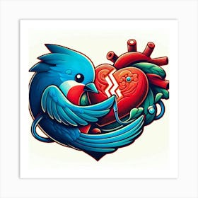 Bird With Broken Heart Art Print