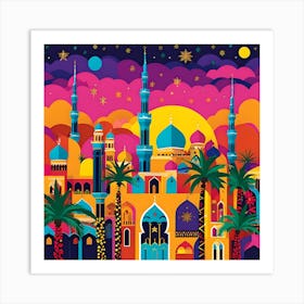 NEON DUBAI CHRISTMAS Art Print