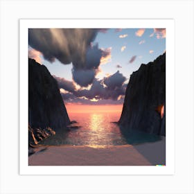 Sunset At The Beach Art Print