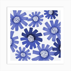 Fancy Floral Bouquet 2 Navy Blue 3 Art Print