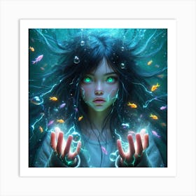 Underwater Girl Art Print