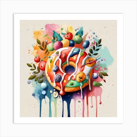 Donuts are an American-origin dessert Watercolor 5 Art Print