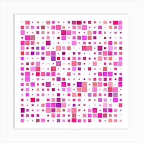 Background Square Pattern Colorful Art Print