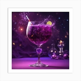 Purple Cocktail Art Print