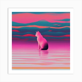 Minimalism Masterpiece, Trace In The Waves To Infinity + Fine Layered Texture + Complementary Cmyk C (36) Art Print