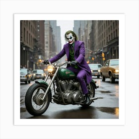 Joker On A Motorcycle 5 Art Print