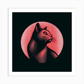 Cat In The Red Circle Art Print