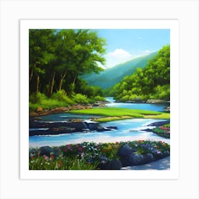 River In The Woods 1 Art Print