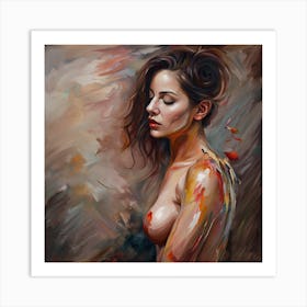 Woman With A Bird Art Print