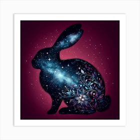 Rabbit In The Galaxy Art Print