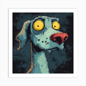 Vintage 80s Nightmarish Dog 4 Art Print