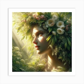 Girl In The Forest 1 Art Print