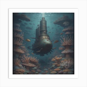 Underwater Submarine Art Print