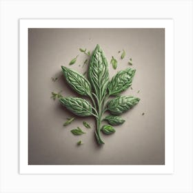 Leaf Of Basil Art Print